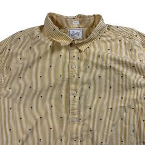 Bixby Nomad Men’s XXL Short Yellow Stripe Palm Tree Button Up Shirt XXL Short